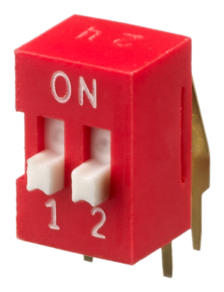 APEM 2 Way Through Hole DIP Switch SPST, Raised Actuator