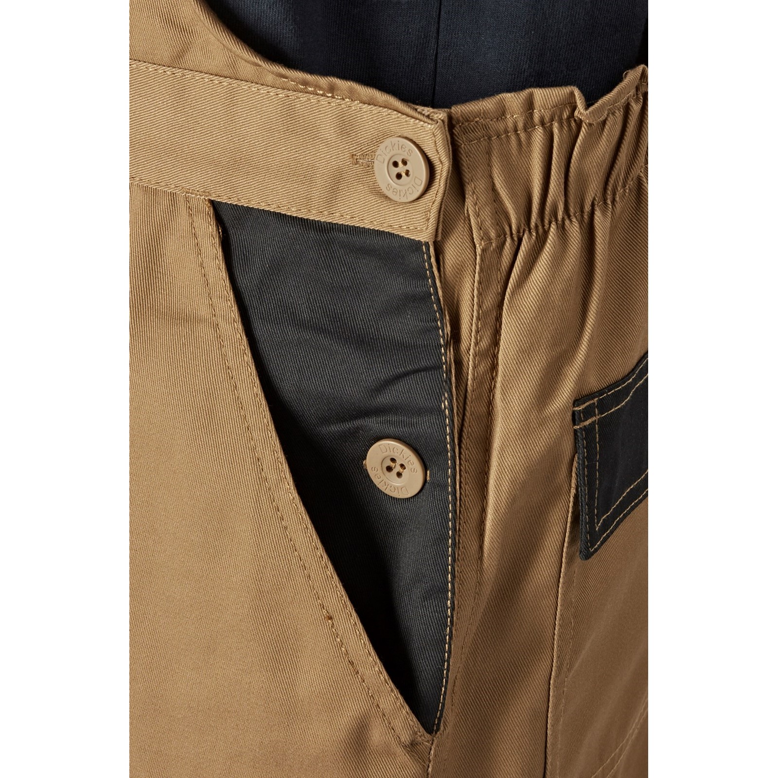 dk0a867nk151 Dickies Khaki Reusable Bib & Brace, L