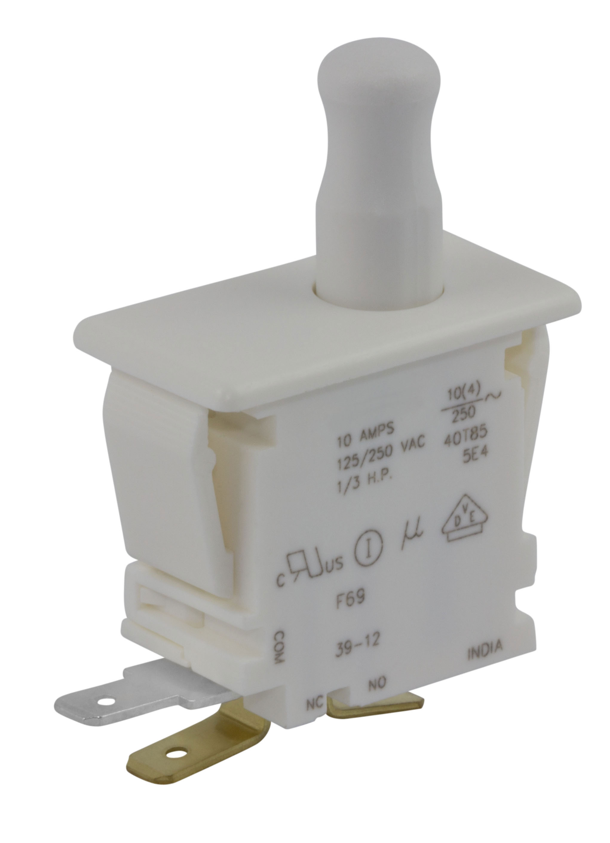 ZF Door Micro Switch, SPDT Button 10 A, -40 °C, 85 °C