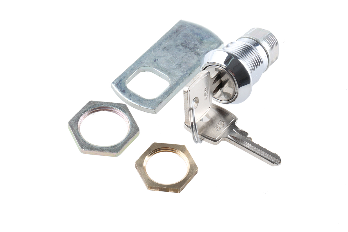 Euro-Locks a Lowe & Fletcher group Company Camlock, 19 mm Panel-to-Tongue 20.1 x 17.6 mm, Key Unlock