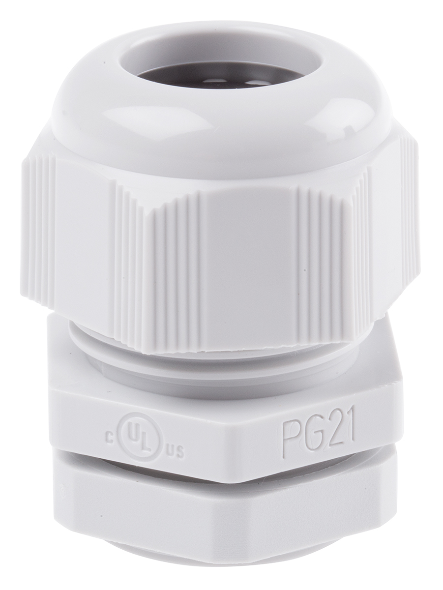 SIB SIB-TEC Series Grey Polyamide 6 Cable Gland, PG21 Thread, 9 mm min., 18 mm max., IP68