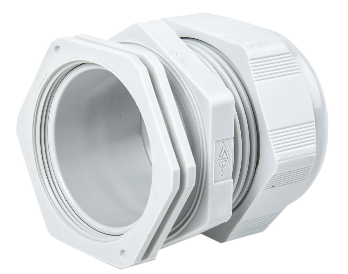 SIB SIB-TEC Series Grey Polyamide 6 Cable Gland, M50 Thread, 24 mm min., 38.5 mm max., IP68