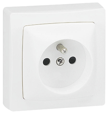 Legrand Saillie White 1 Gang Plug Socket, 16A, Type E - French, Indoor Use