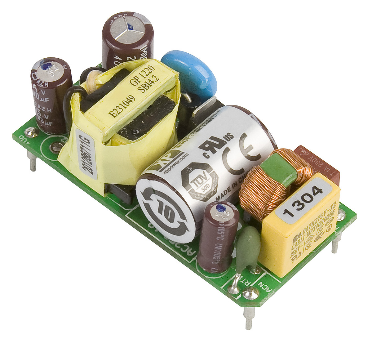 XP Power Switching Power Supply, ECL05US12-P, 12V dc, 410mA, 5W, 1 Output, 120 → 370 V dc, 85 → 264 V ac