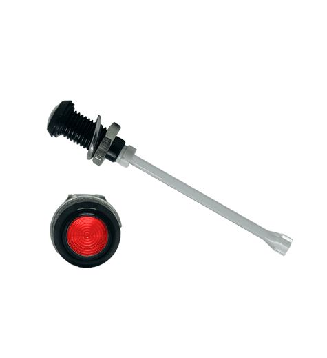 RHD-1390-F9PZR67PR Bivar, Panel Mount Vertical LED Light Pipe, Red Round Lens