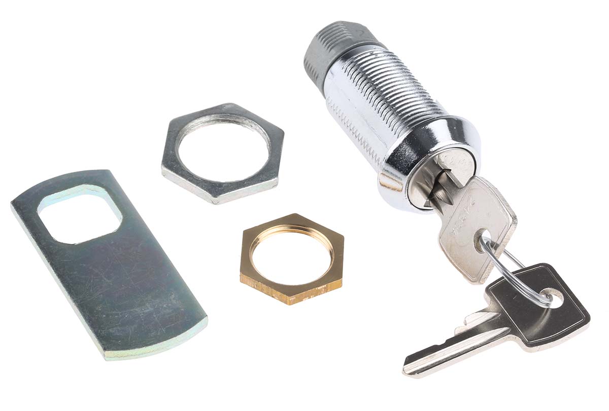 Euro-Locks a Lowe & Fletcher group Company Camlock, 32.7 mm Panel-to-Tongue 20.1 x 17.6 mm, Key Unlock