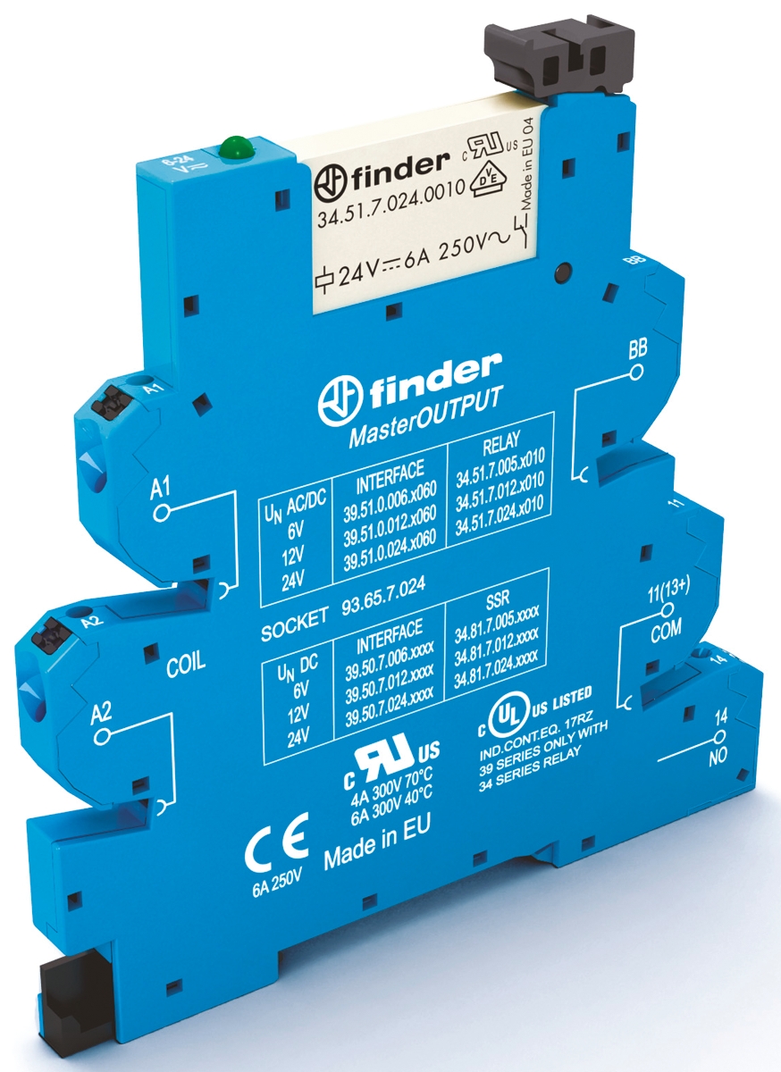 Finder 39 Series Interface Relay, DIN Rail Mount, 110V ac/dc Coil, SPST