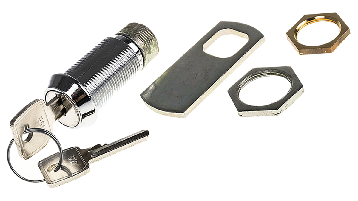 Euro-Locks a Lowe & Fletcher group Company Camlock, 32.7 mm Panel-to-Tongue 20.1 x 17.6 mm, Key Unlock