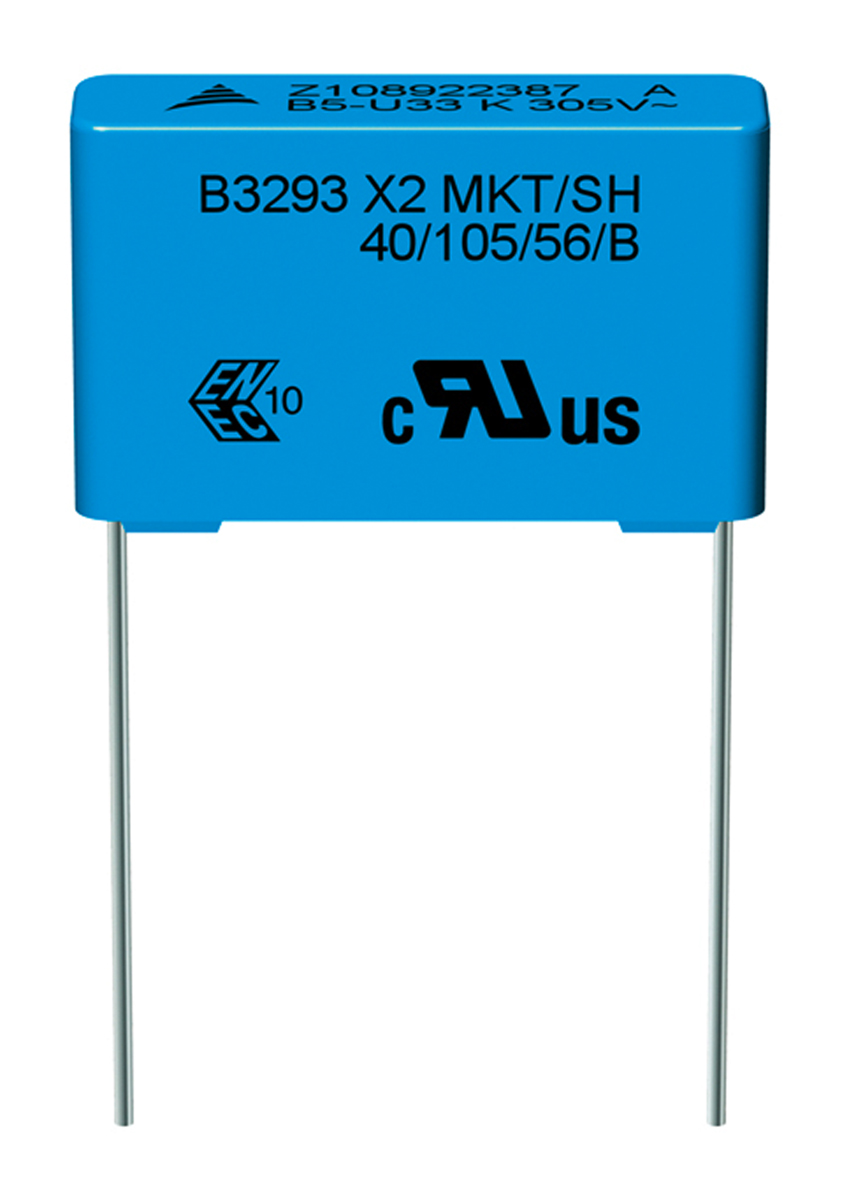 EPCOS B3293 Metallised Polyester Film Capacitor, 305V ac, ±10%, 100nF, Through Hole