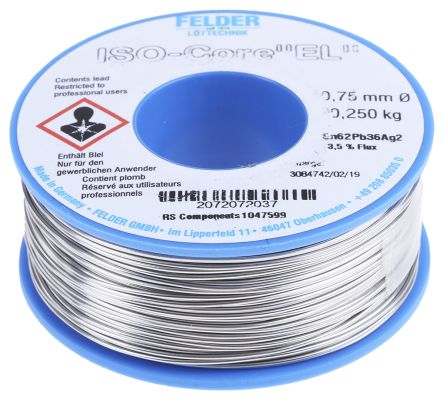 Felder Lottechnik Wire, 0.75mm Lead solder, 179°C Melting Point