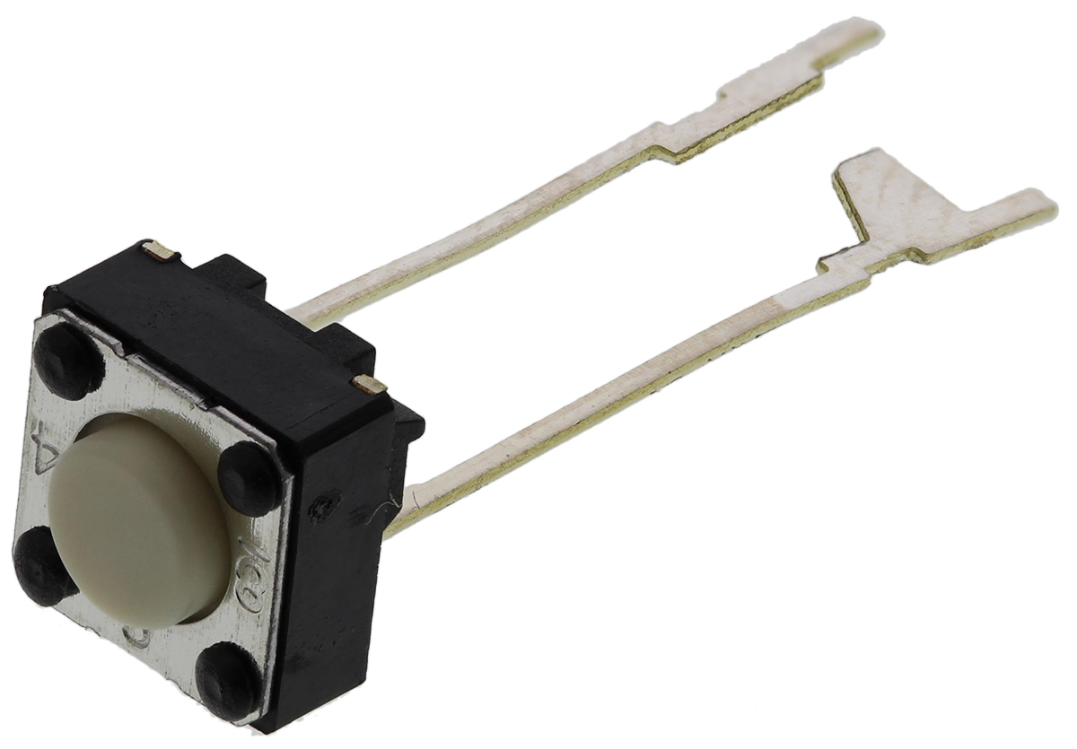 Omron Grey Plunger Tactile Switch, SPST 50 mA @ 24 V dc 0.9mm Through Hole