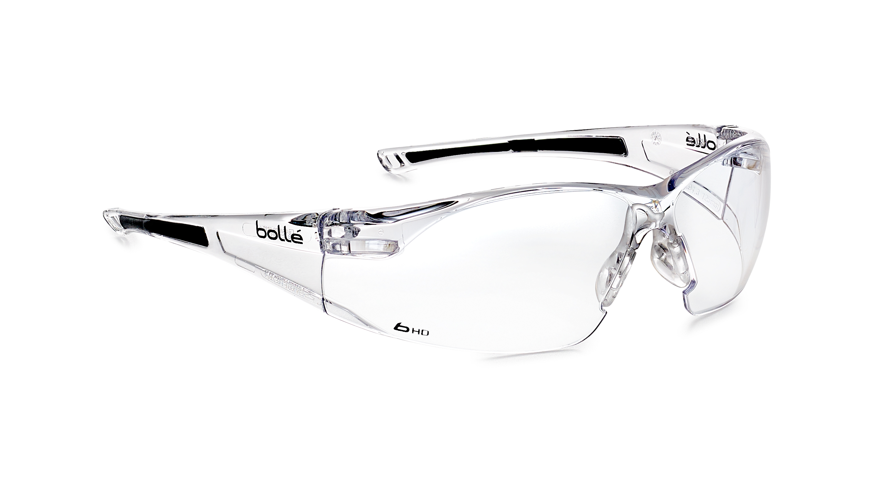 Bolle Safety RUSH UV Safety Glasses, Clear PC Lens
