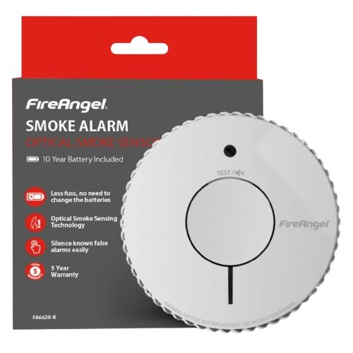 FireAngel Safety Technology Limited ABS Plastic Smoke Alarm Smoke Detector, 85 dB, 3 V dc