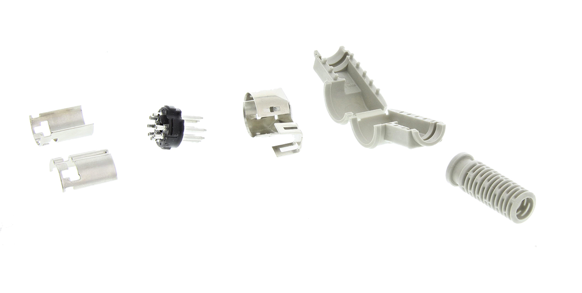 RS PRO 7 Pole Right Angle Din Plug, DIN 45329, 4A, 34 V ac/dc IP30, Male, Cable Mount