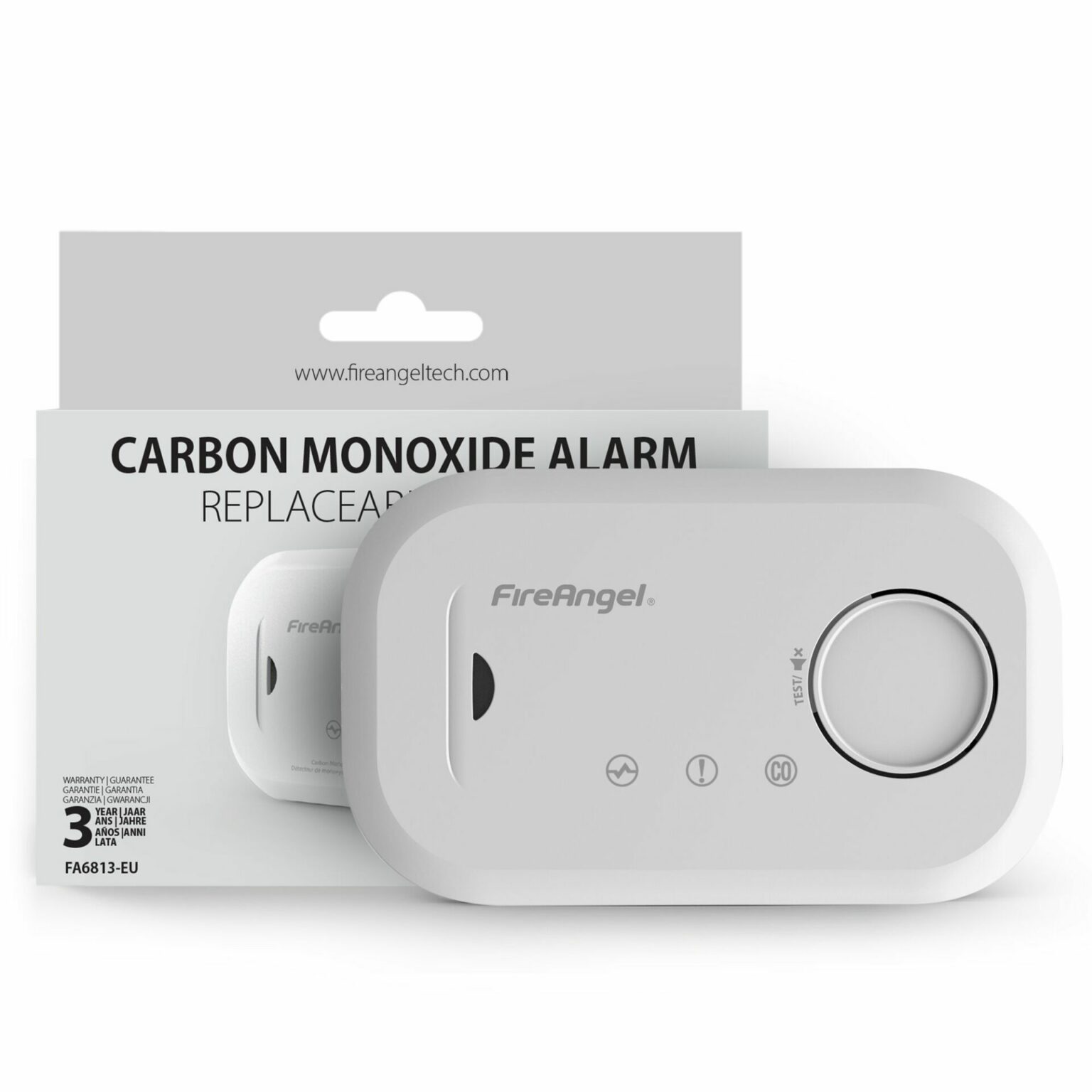 FireAngel Safety Technology Limited ABS Plastic Smoke Alarm Smoke Detector, 85 dB, 3 V dc
