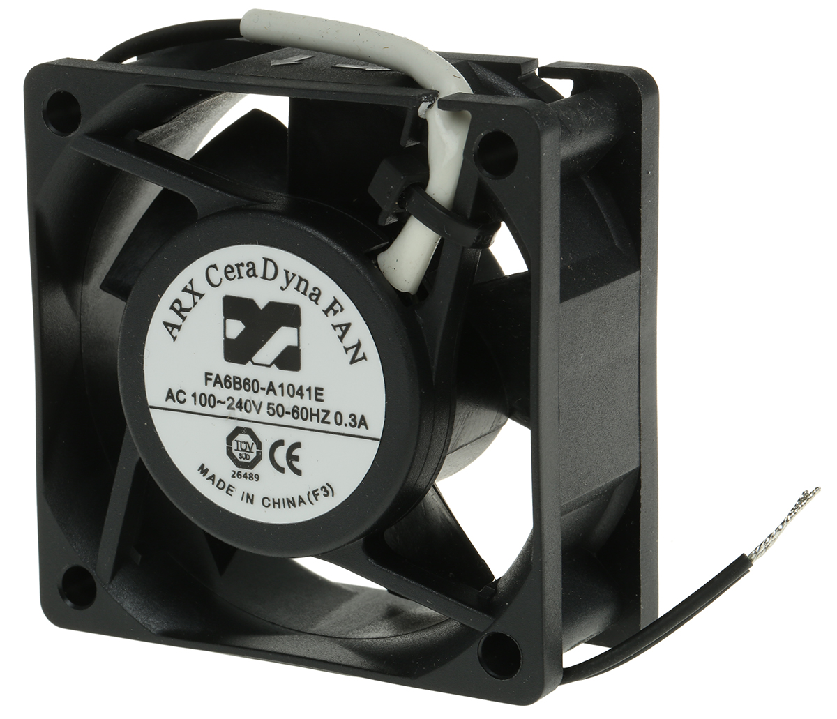ARX CeraDyna Series Axial Fan, 100V ac, 240 V ac, 29 m³/h, 22 W, 120 mA Max, IP20 60 mm, 60mm, 28.3 mm