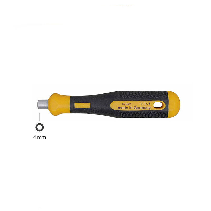 Bernstein Hexagon Socket Screwdriver Handle, 4 mm Tip, 110 mm Overall