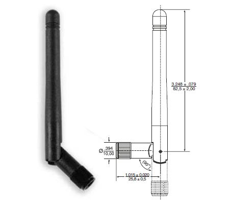 Ewon FAC90701_0000 Stubby WiFi Antenna with SMA Male Connector, WiFi