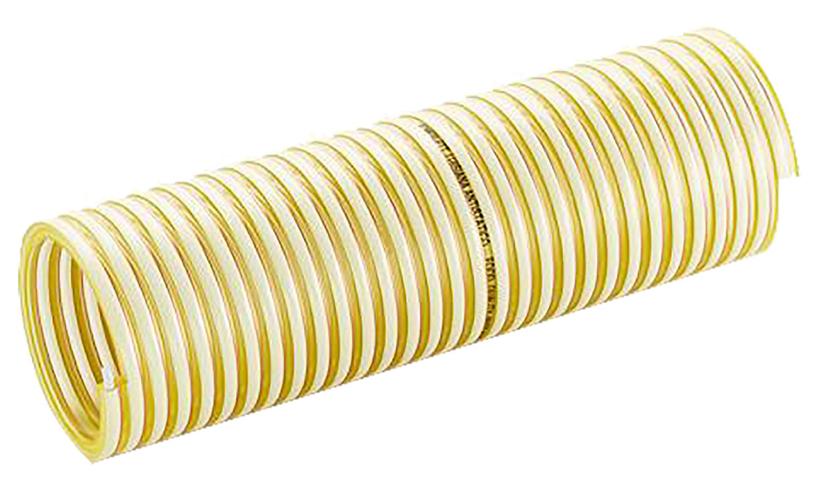 Merlett Plastics Luisiana AS PVC, Hose Pipe, 38mm ID, 45.4mm OD, Yellow, 10m