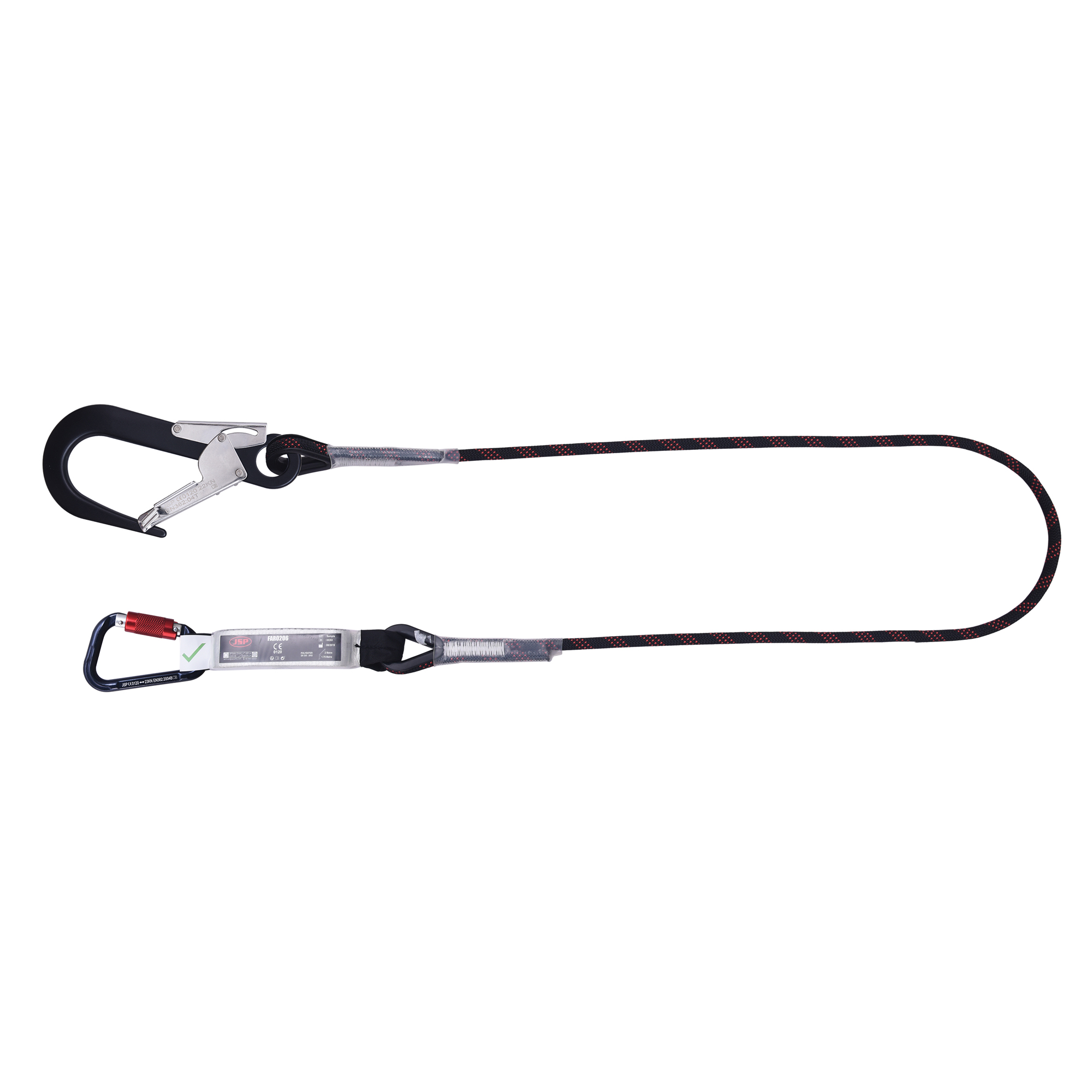 JSP 2 m Fall Arrest Fall Arrester Lanyard Screw Carabiner Single