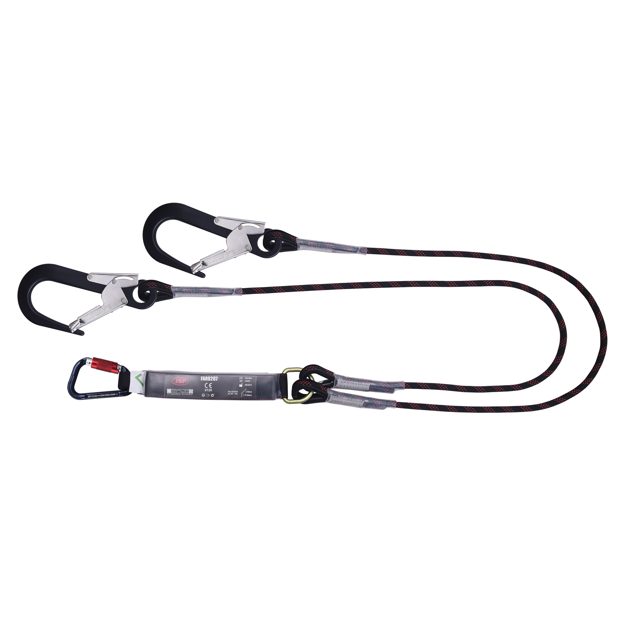 JSP 2 m Fall Arrest Fall Arrester Lanyard Screw Carabiner Single