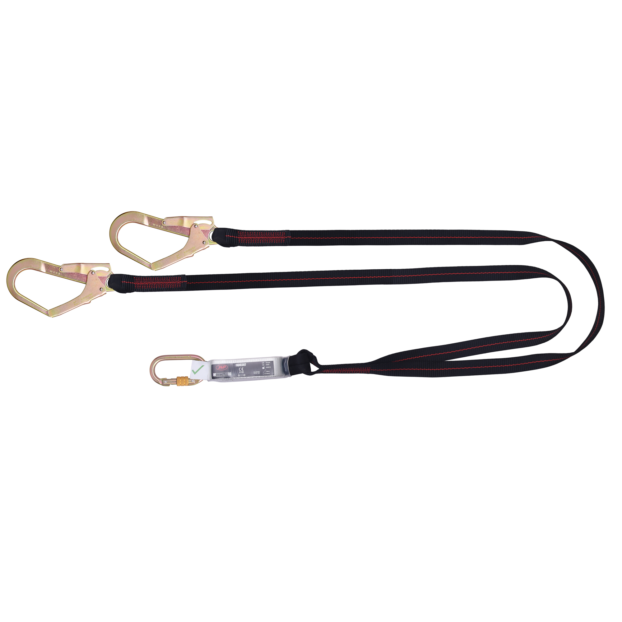 JSP 2 m Fall Arrest Fall Arrester Lanyard Screw Carabiner Twin