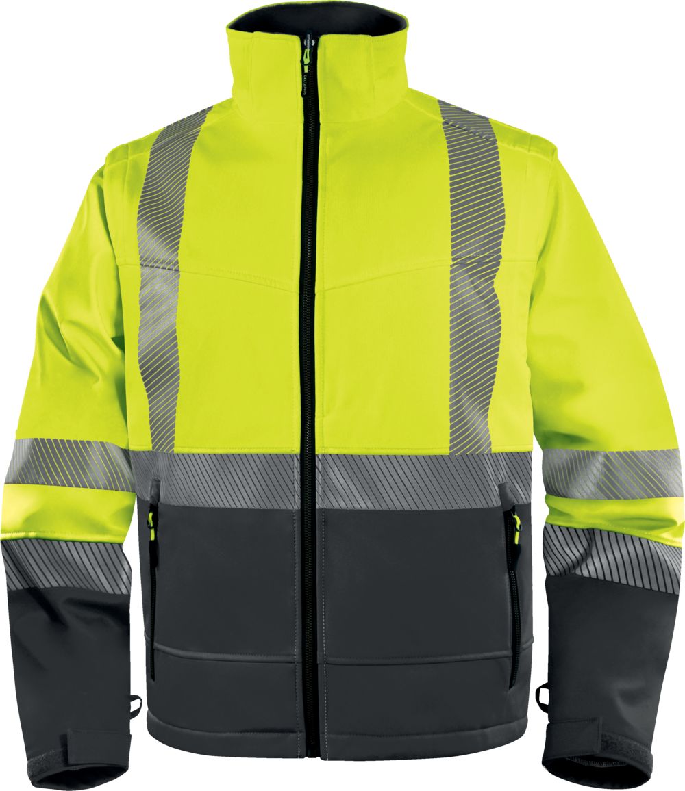 Delta Plus FAST 1 Grey, Yellow, Breathable, Waterproof Parka Jacket Zipper, XL 1 EA