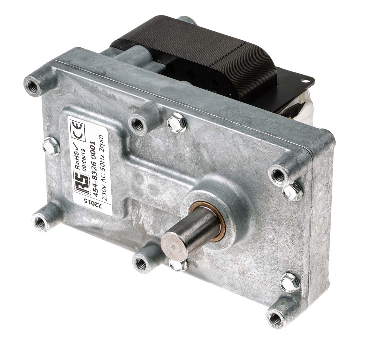 fb1037 Mellor Electric FBT3 Spur AC Geared Motor, 24 W, 1 Phase, 230V, Lid, Rear, Hole, Front Mounting