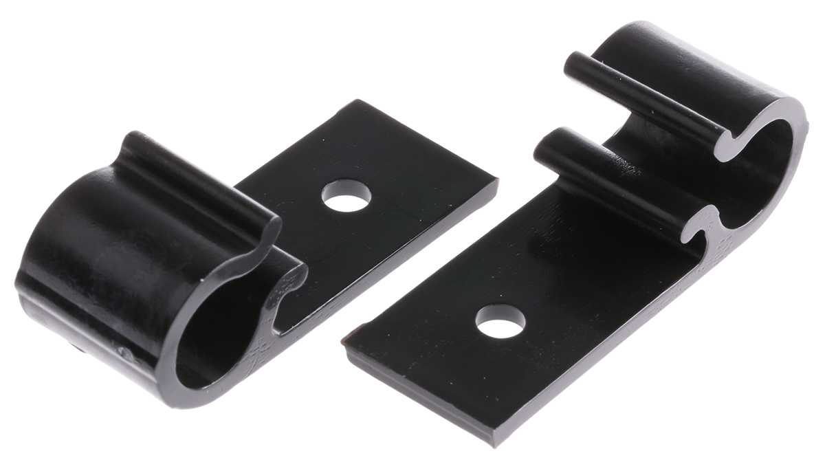 HellermannTyton Black Polyacetal D-shaped clip, 10mm Max. Bundle