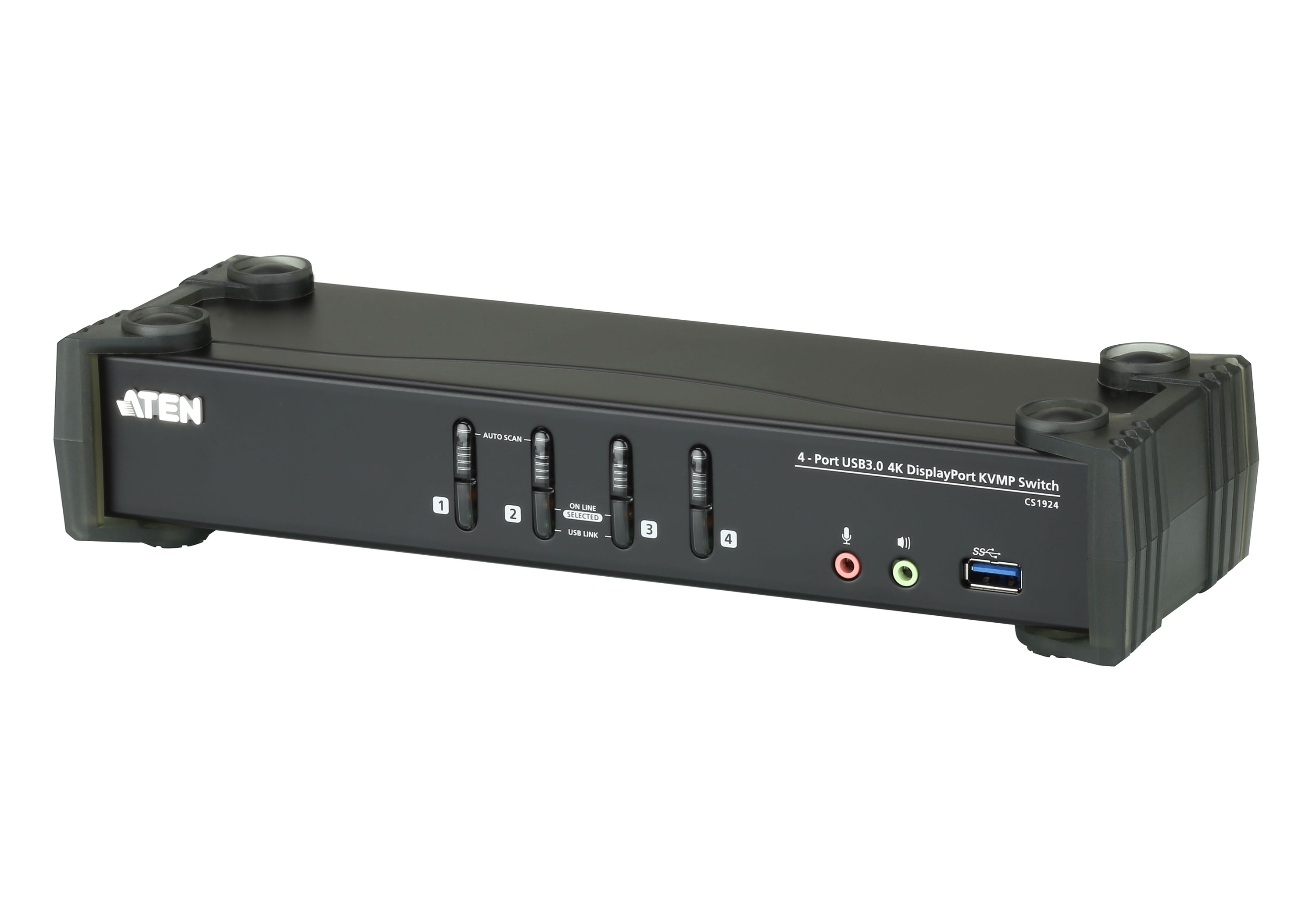 Aten 4 Port USB DisplayPort KVM Switch, Stereo 4096 x 2160 Maximum Resolution