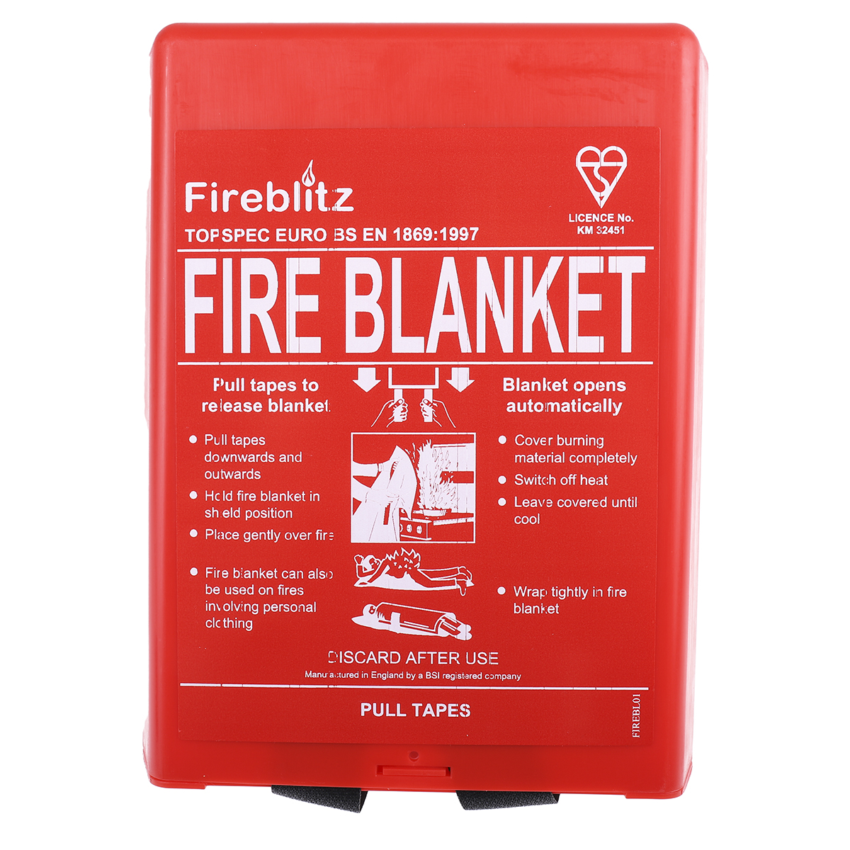 Topspec Euro Fibreglass Plastic Fire Blanket
