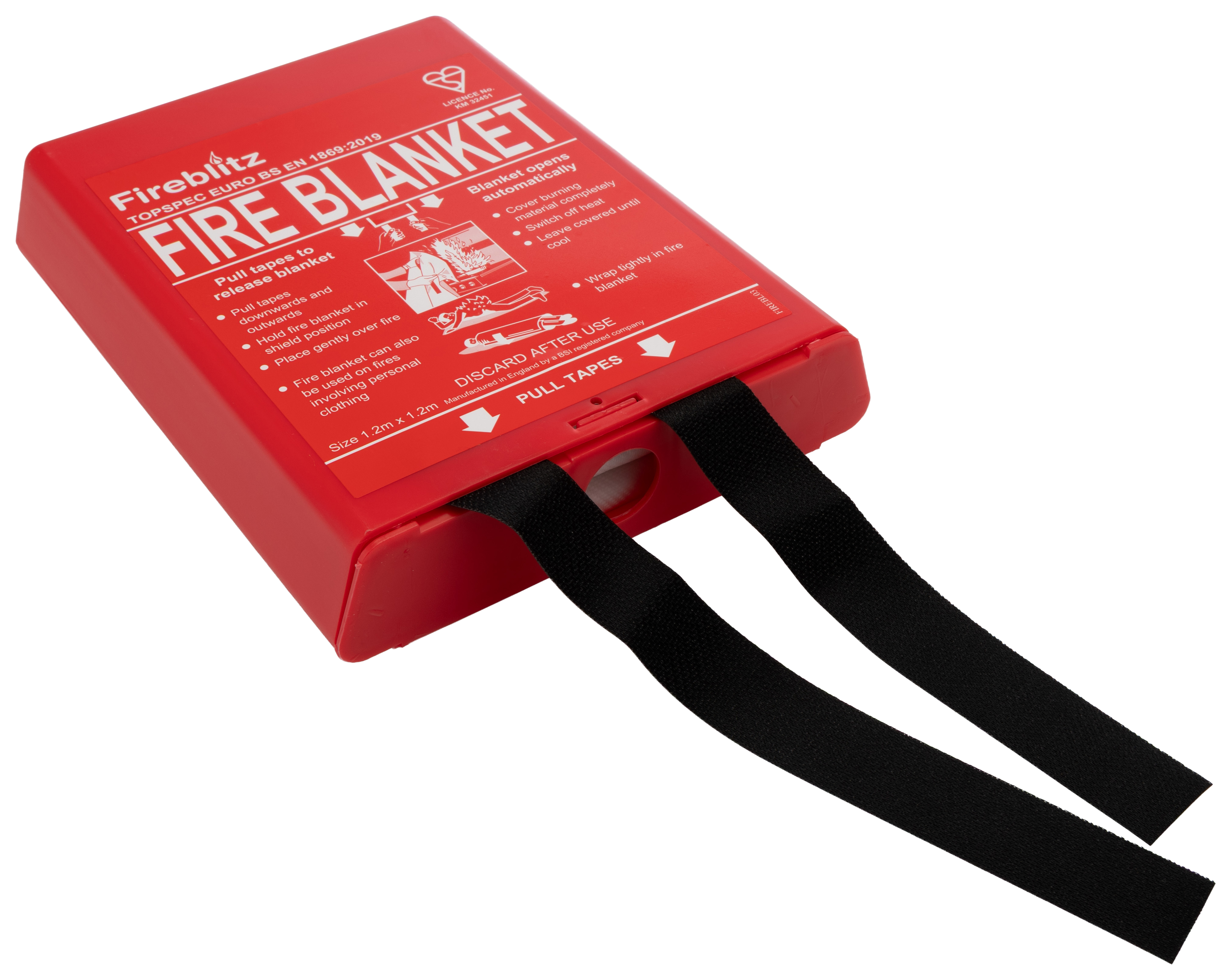 Topspec Euro Fibreglass Plastic Fire Blanket