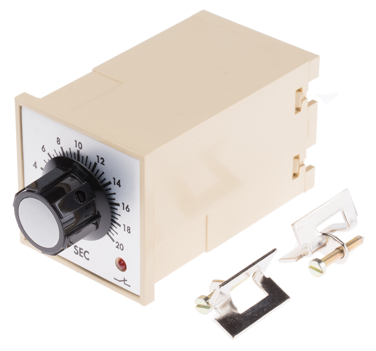 fbde20slp110vac Tempatron FBD Series DIN Rail Timer Relay, 2-Contact 110V ac, 0.5 to 20 s, 1-Function, DPDT Switch Configuration