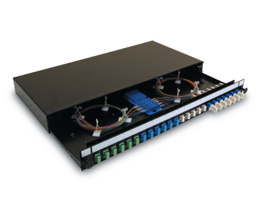 HellermannTyton Connectivity 48 Port LC, Duplex Fibre Optic Patch Panel With 48 Ports Populated, 1 U 44 mm