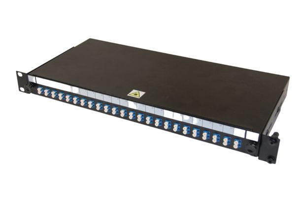 HellermannTyton Connectivity 48 Port LC, Duplex Fibre Optic Patch Panel With 48 Ports Populated, 1 U 44 mm
