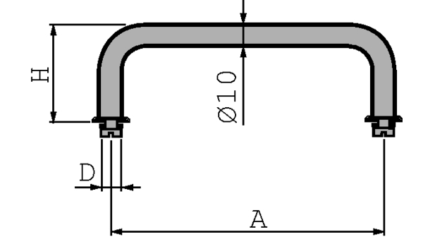 34701201 Mentor 3470 Series Steel Handle, 120 x 14 x 42mm