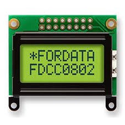 Fordata FC0802E00-FHYYBW-51SK FC0802E00 STN LCD LED LCD Display Module, Green, Yellow on Green, Yellow