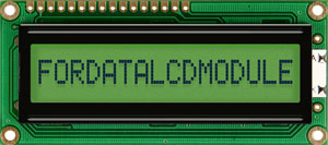 Fordata FC1601E01-RNNYBW-66SE FC LCD LCD Graphic Display, Green, Yellow on, 1 Row By 16 Characters