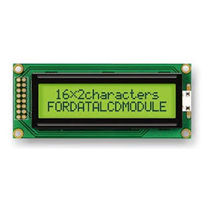 Fordata FC1602B01-FHYYBW-51SR FC1602B01 STN LCD LED LCD Display Module, Green, Yellow on Green, Yellow