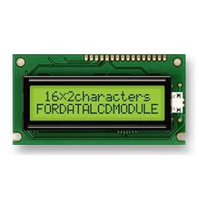 Fordata FC1602E01-FHYYBW-51SR FC1602E01 STN LCD LED LCD Display Module, Green, Yellow on Green, Yellow