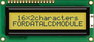 Fordata FC1602N01-FHYYBW-51SE FC Alphanumeric LED LCD Alphanumeric Display, Yellow, Green on Green, Yellow, 2 x 16