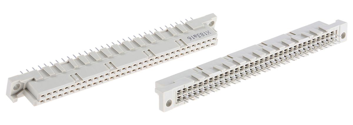 RS Pro 508-3331, 64 Way 2.54mm Pitch, Type B Class C3, 2 Row, Straight DIN 41612 Connector, Socket