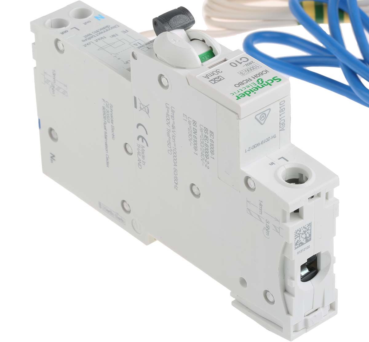 a9d11810 Schneider Electric Residual Current Circuit Breaker with Overload Protection, 10A Current Rating, 1-Pole, 30 mA Trip