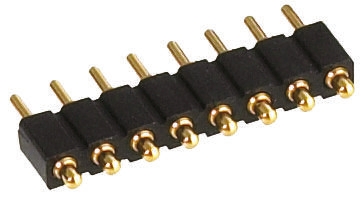 Preci-Dip 811 Series Straight Through Hole Spring Loaded Connector, 4 Contact(s), 2.54 mm Pitch, 1 Row, Shrouded