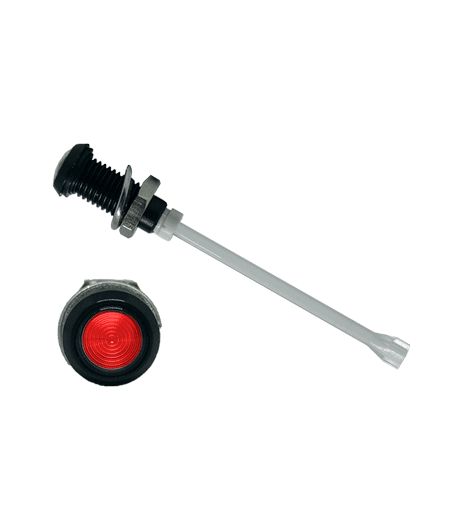 RHD-2160-F6PZR67PR Bivar, Panel Mount Vertical LED Light Pipe, Red Round Lens