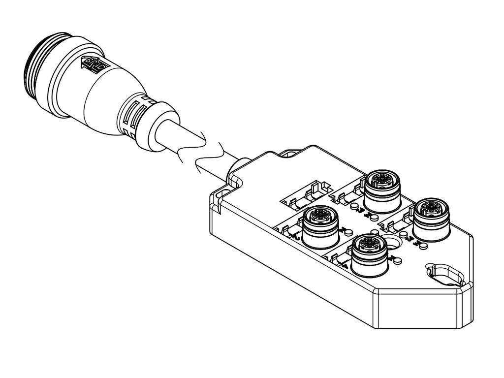 Brad from Molex 120119 Series Sensor Box, 300mm cable, 5 way, 4 port