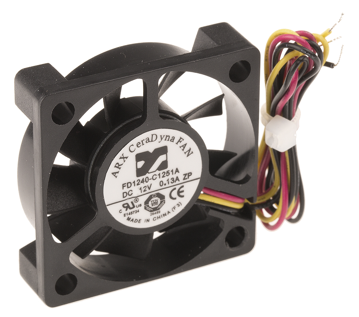 ARX CeraDyna Series Axial Fan, 12V dc, 8.9 m³/h, 1.2 W, 120 mA Max, IP20 40 mm 40mm 10 mm