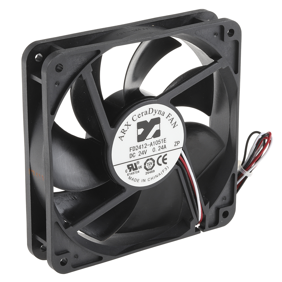 ARX CeraDyna Series Axial Fan, 24V dc, 180.8 m³/h, 5.52 W, 230 mA Max, IP20 120 mm 120mm 25 mm