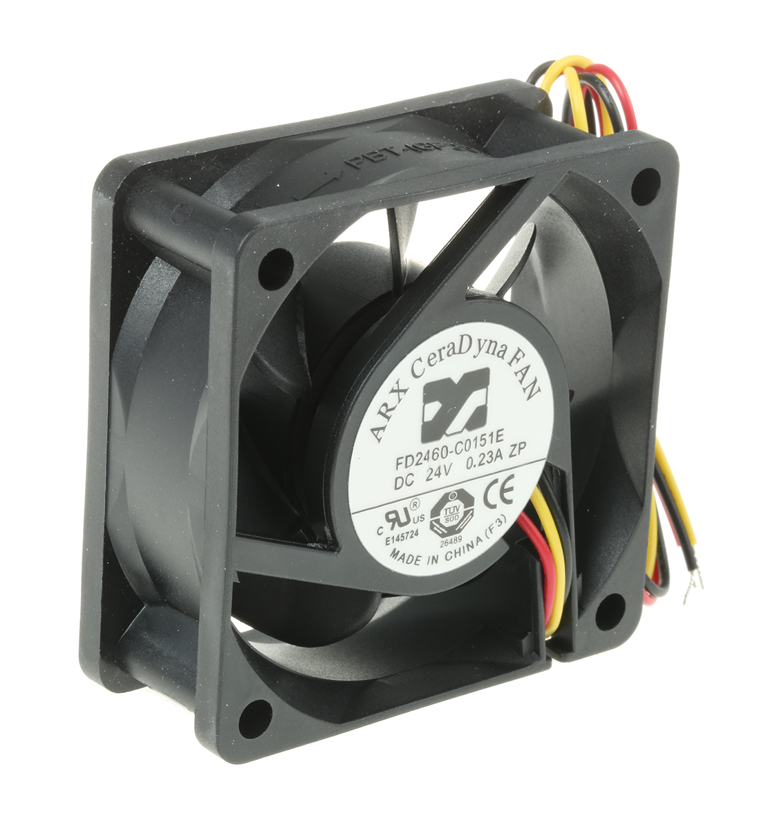 ARX CeraDyna Series Axial Fan, 24V dc, 33.35 m³/h, 4.32 W, 180 mA Max, IP20 60 mm 60mm 25.4 mm