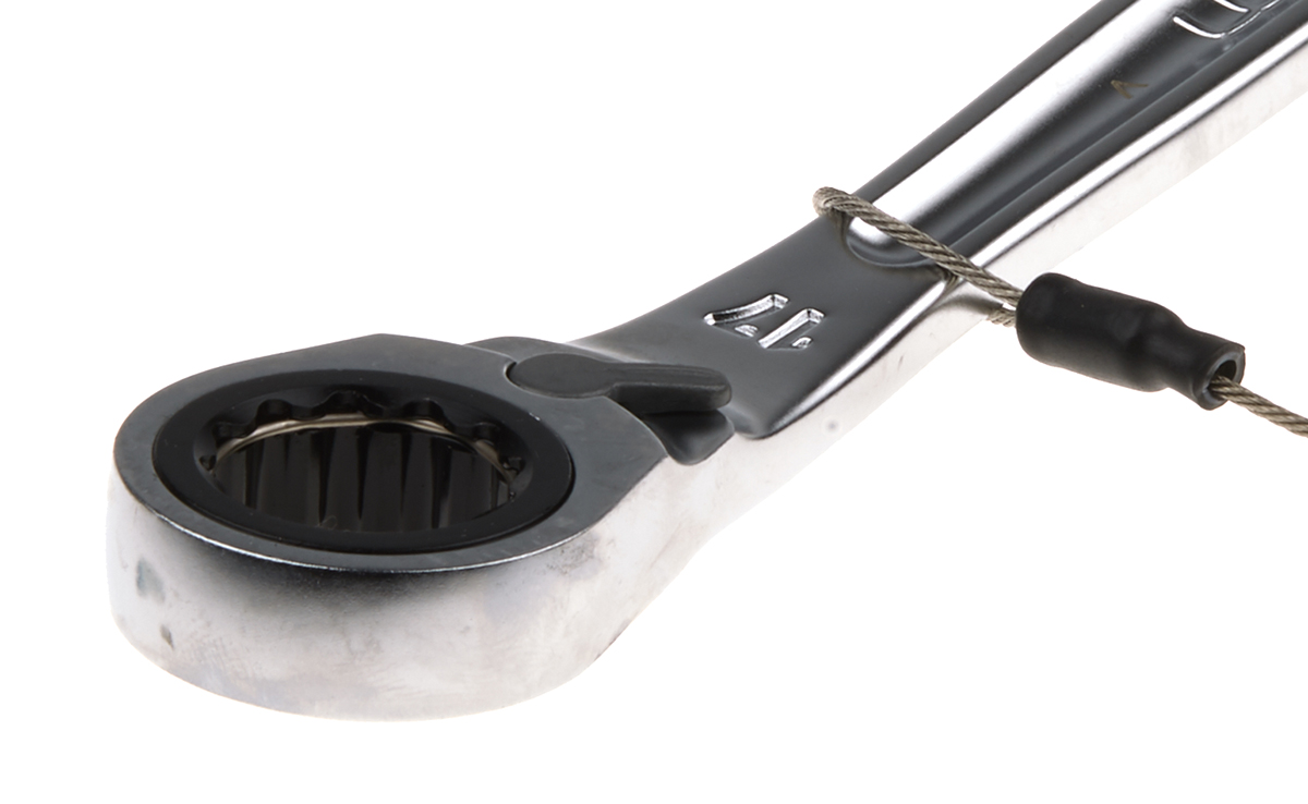 46717sls Facom 467 Series Combination Ratchet Spanner, 17mm, Metric, Height Safe, Double Ended, 225 mm Overall